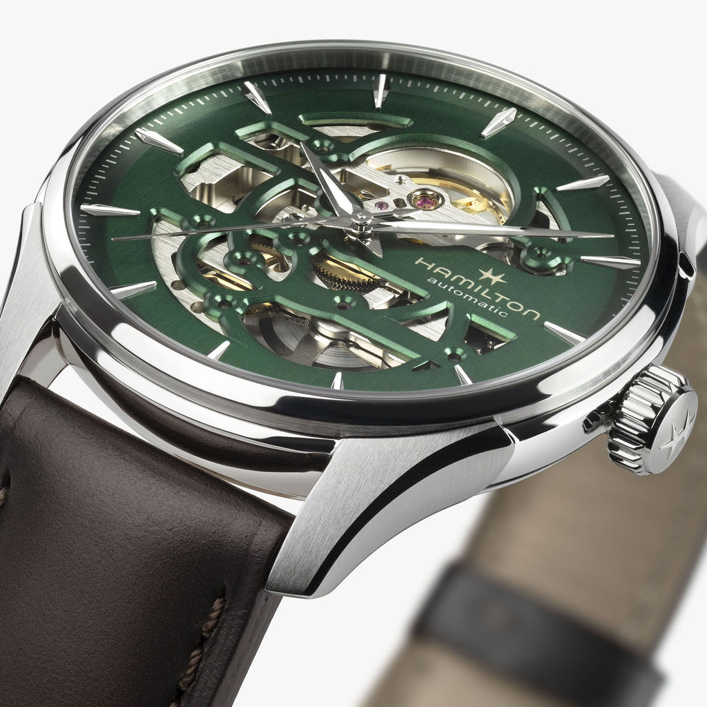 Hamilton Jazzmaster Skeleton Auto Green on Leather 40mm