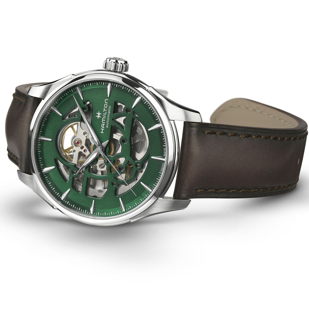 Hamilton Jazzmaster Skeleton Auto Green on Leather 40mm