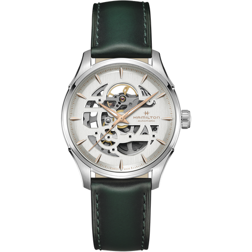 Hamilton Jazzmaster Skeleton Auto White on Leather 40mm
