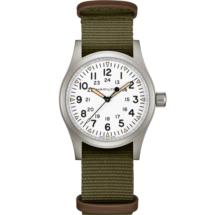 Hamilton Khaki Field Mechanical White 38mm on Nato