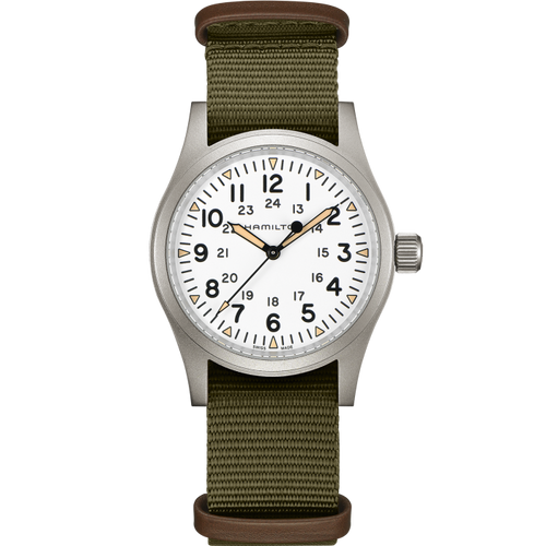 Hamilton Khaki Field Mechanical White 38mm on Nato