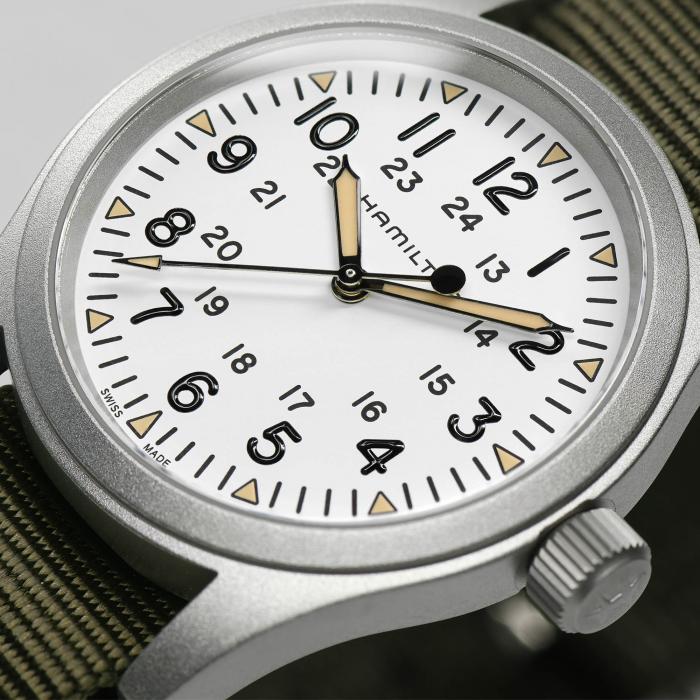 Hamilton Khaki Field Mechanical White 38mm on Nato