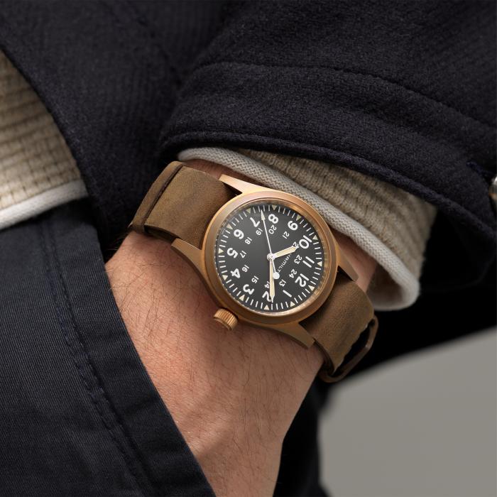 Hamilton Khaki Field Mechanical Bronze on Leather