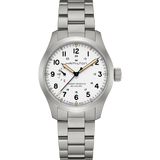 Hamilton Khaki Field Mechanical Power Reserve White on Bracelet 40mm