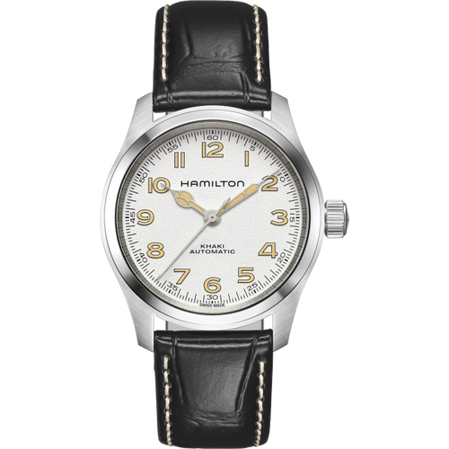 Hamilton Khaki Field White Murph 38mm on leather