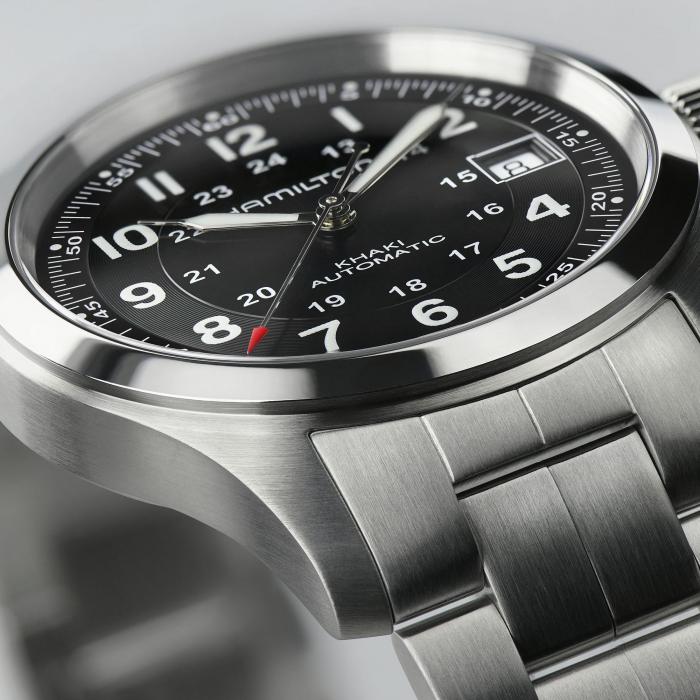 Hamilton Khaki Field Automatic Black 38mm on Bracelet