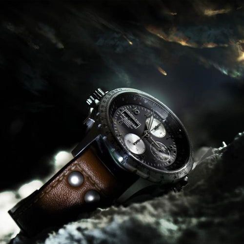 Hamilton Khaki Aviation X-Wind Auto Chrono on leather