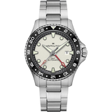 Khaki Navy Scuba Automatic GMT 43mm Silver Dial on Bracelet
