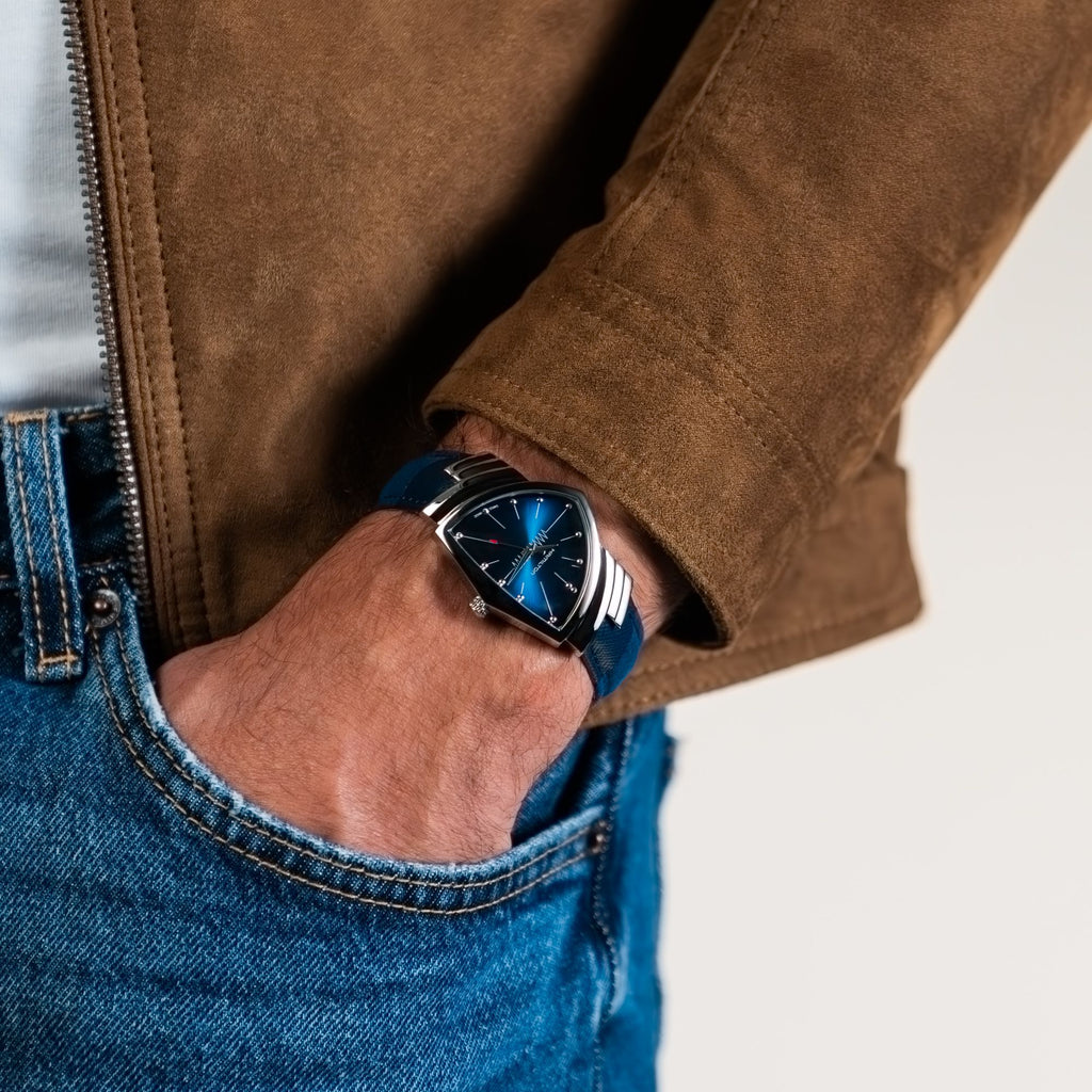 Hamilton Ventura Blue Quartz on Leather