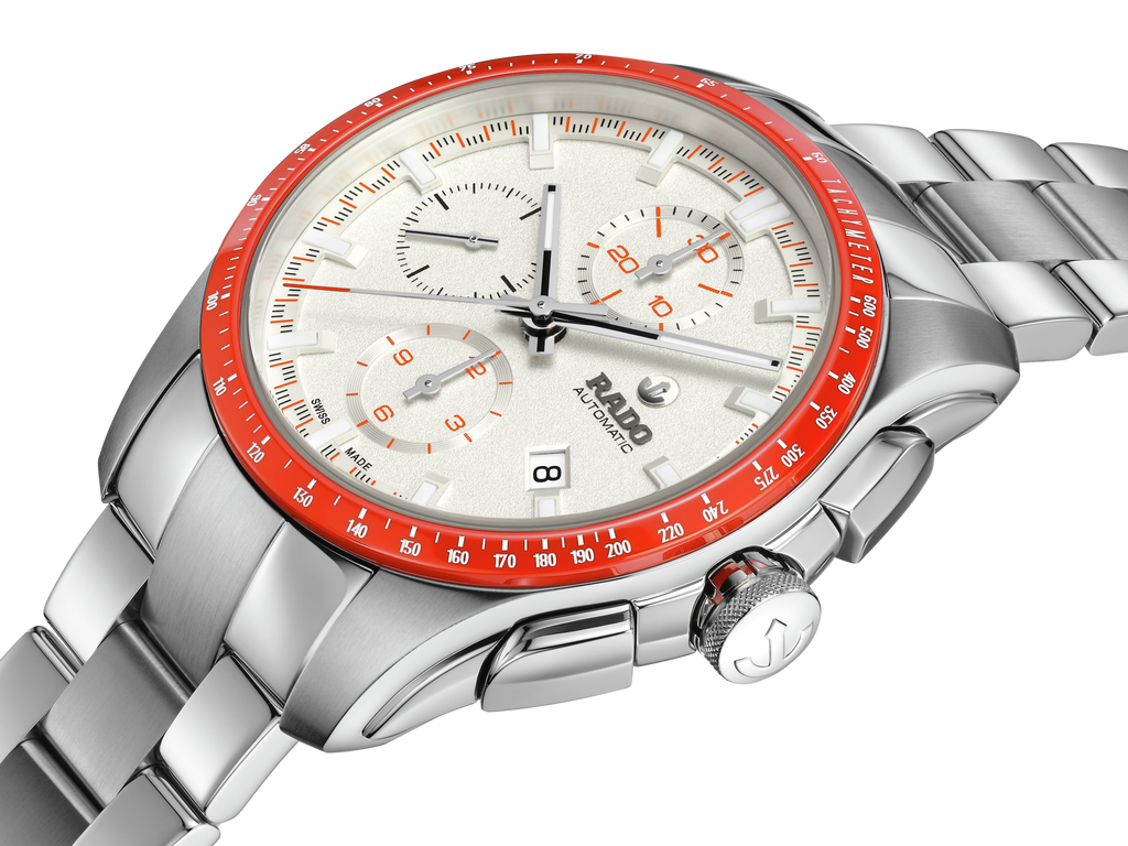 Rado Hyperchrome Automatic Chronograph White Dial Red Bezel