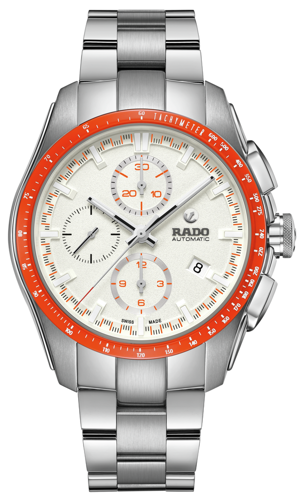 Rado Hyperchrome Automatic Chronograph White Dial Red Bezel