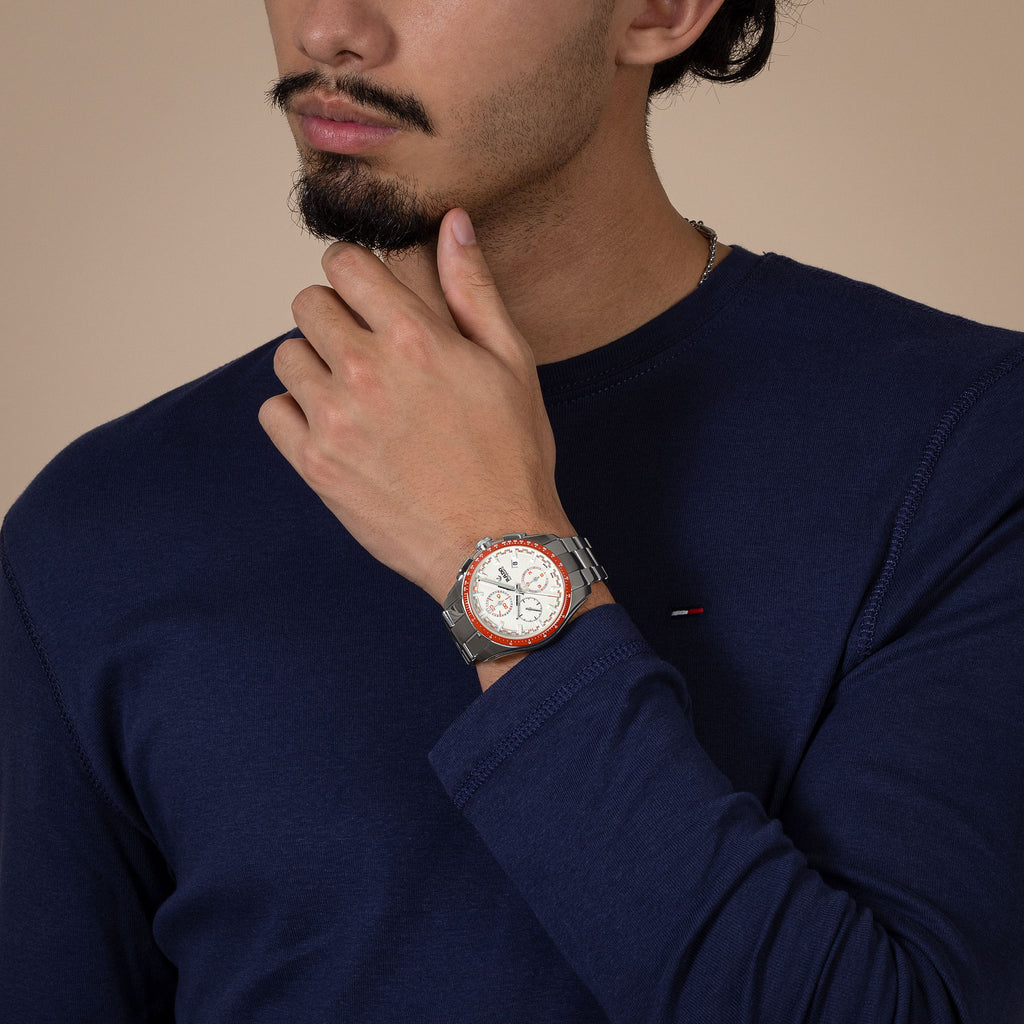 Rado Hyperchrome Automatic Chronograph White Dial Red Bezel