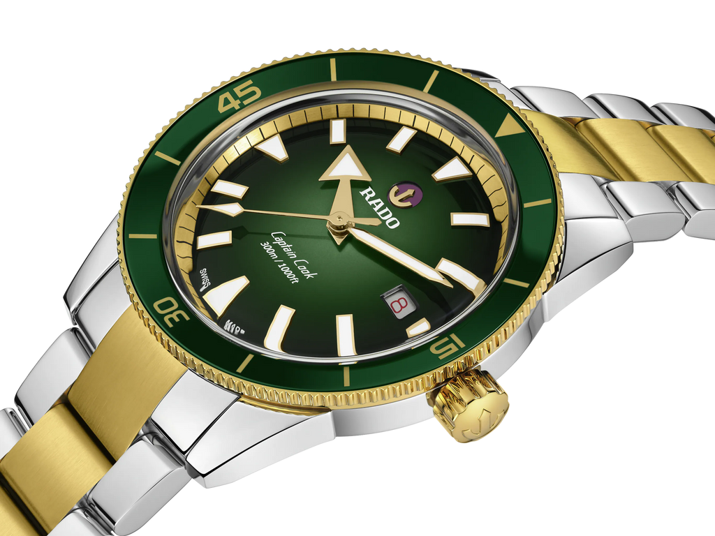 Rado Captain Cook Automatic Green 2 Tones Gold PVD