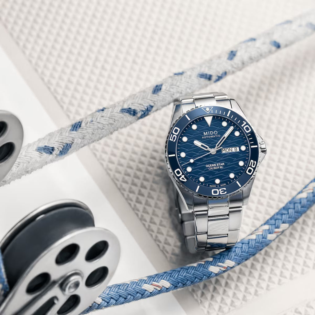 MIDO OCEAN STAR 200C BLUE ON BRACELET