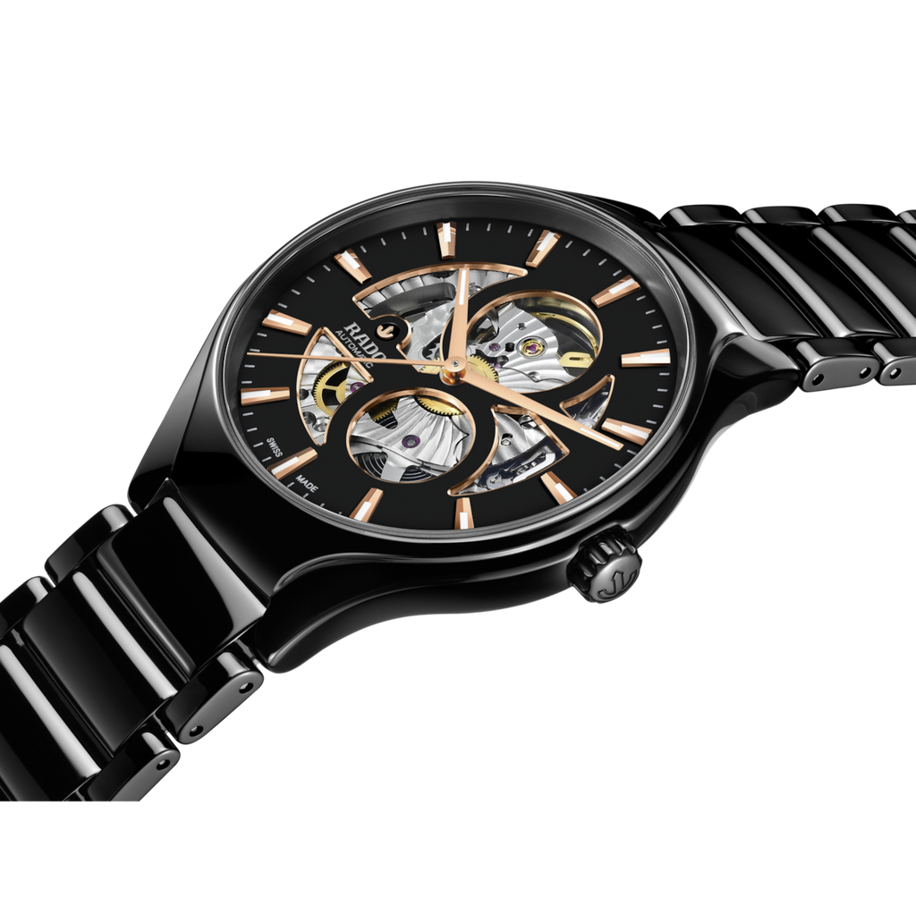 Rado True Round Automatic Open Heart Black Ceramic