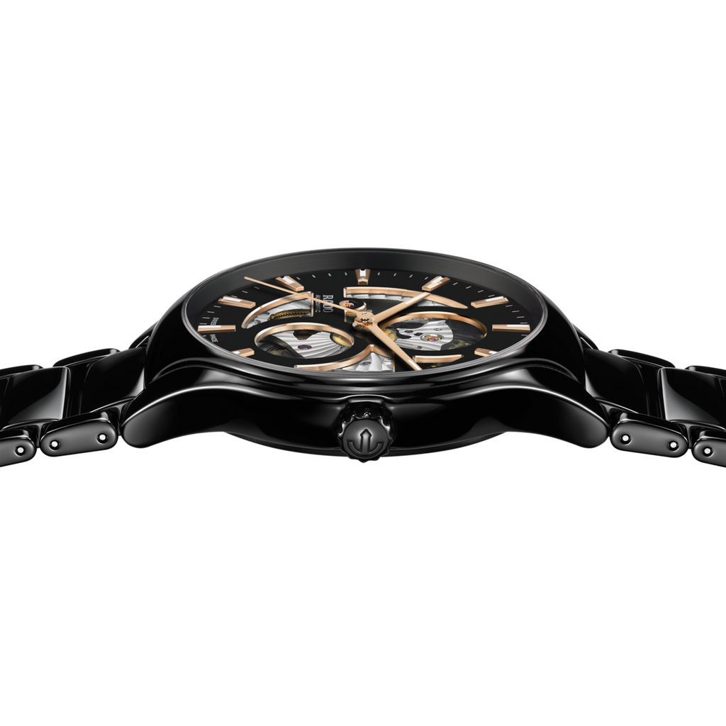 Rado True Round Automatic Open Heart Black Ceramic