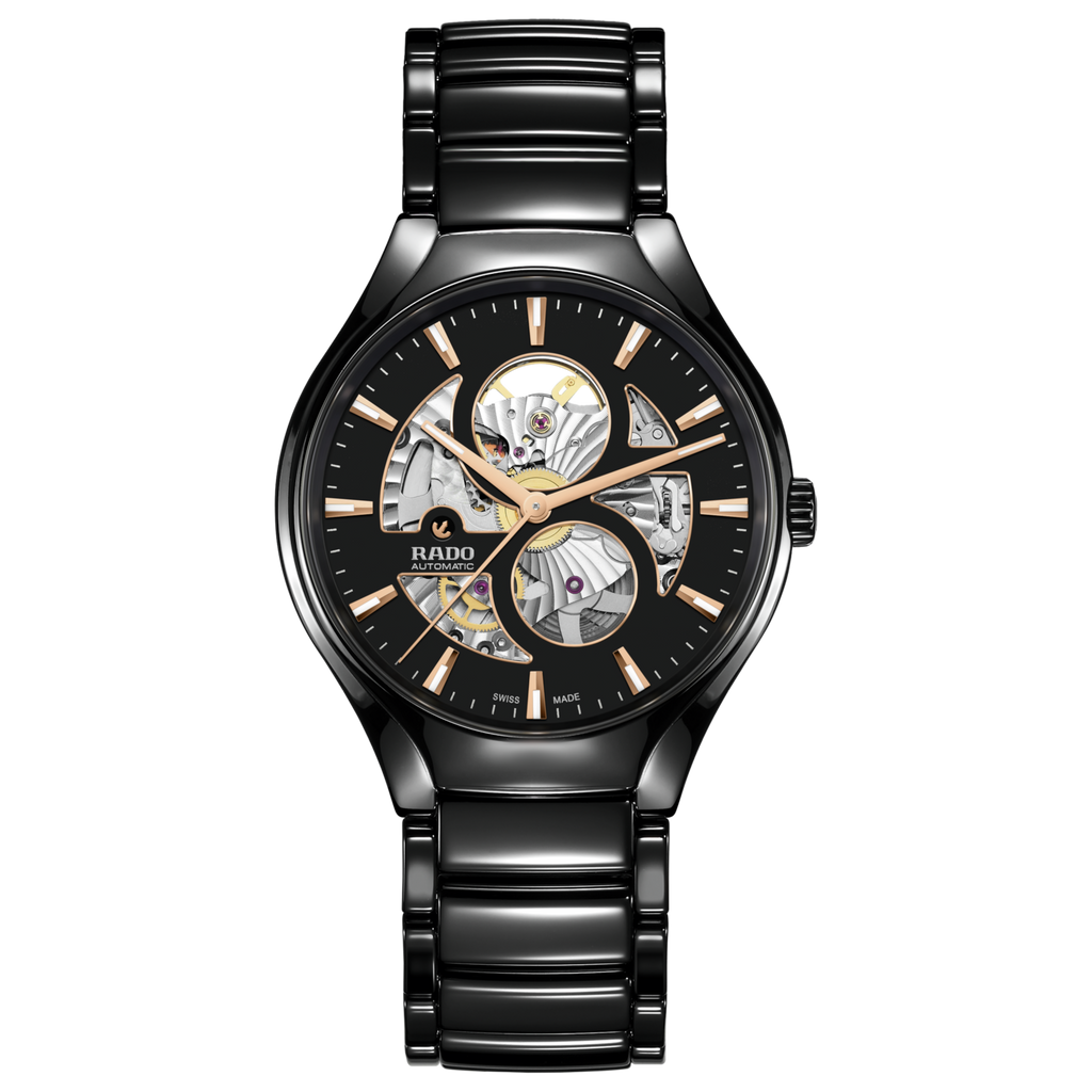 Rado True Round Automatic Open Heart Black Ceramic