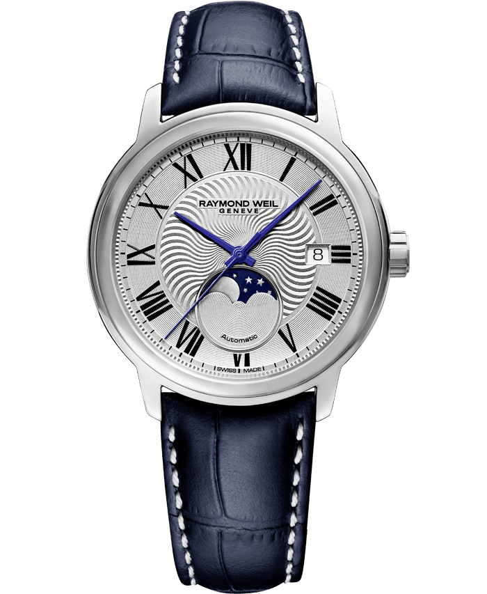 Raymond Weil Maestro Moonphase Silver on leather