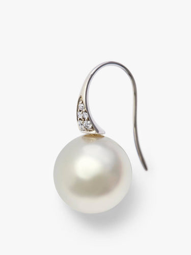 Autore Pearls 18k WG South Sea Pearls and Diamond Shepherd Hooks