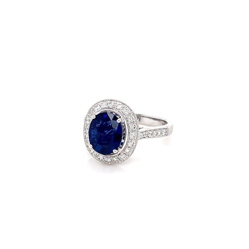 Ceylon Sapphire and Diamond Ring