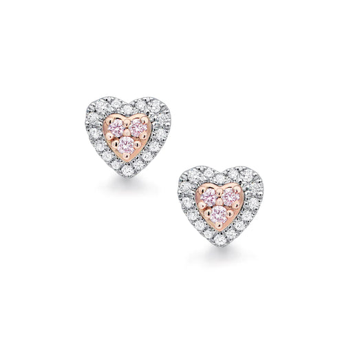 Blush Joy Earrings with pink diamonds from the Argyle mine and White Diamonds
