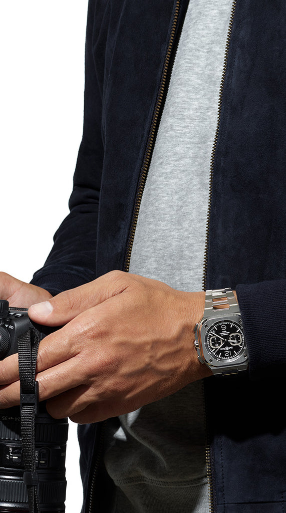 BELL & ROSS BR 05 CHRONO BLACK STEEL BRACELET