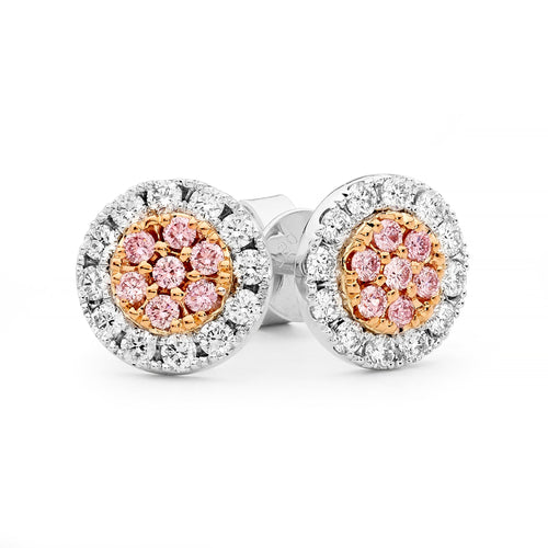 Desert Rose Earrings with pink diamonds from the Argyle mine EDJE029 PC2