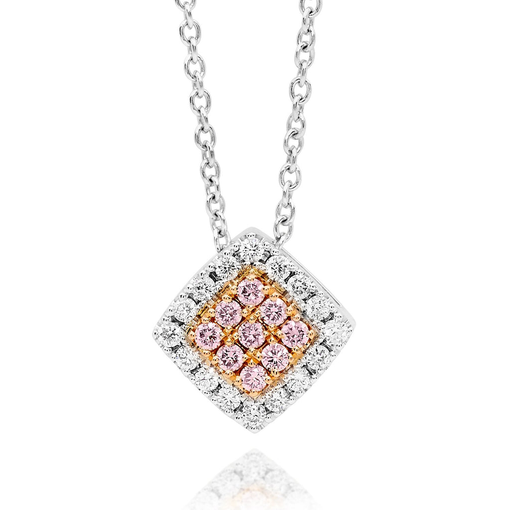 Desert Rose Pendant with pink diamonds from the Argyle mine and White Diamonds EDJP055