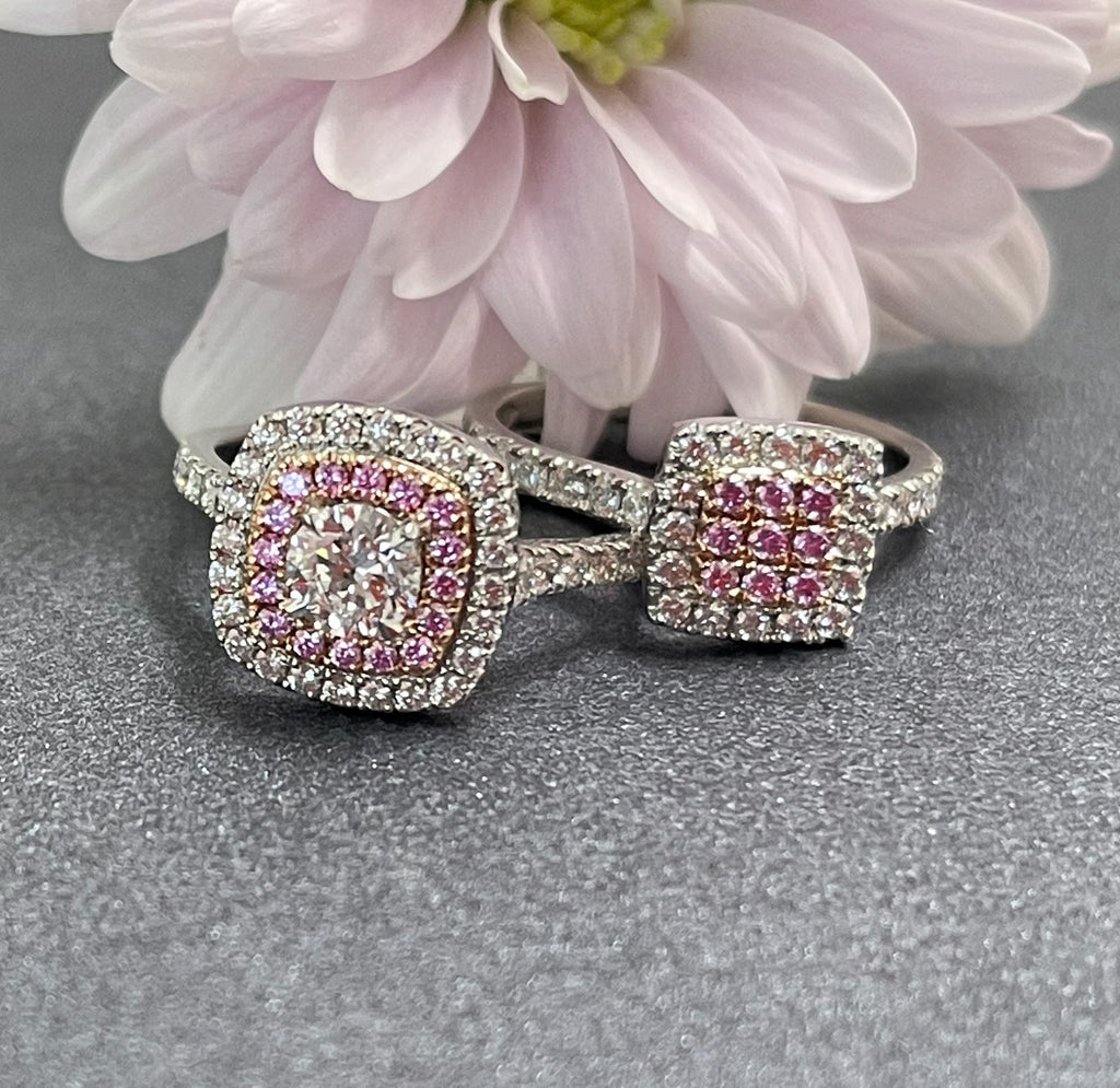 Desert Rose Ring with pink diamonds from the Argyle mine and White Diamonds EDJR046