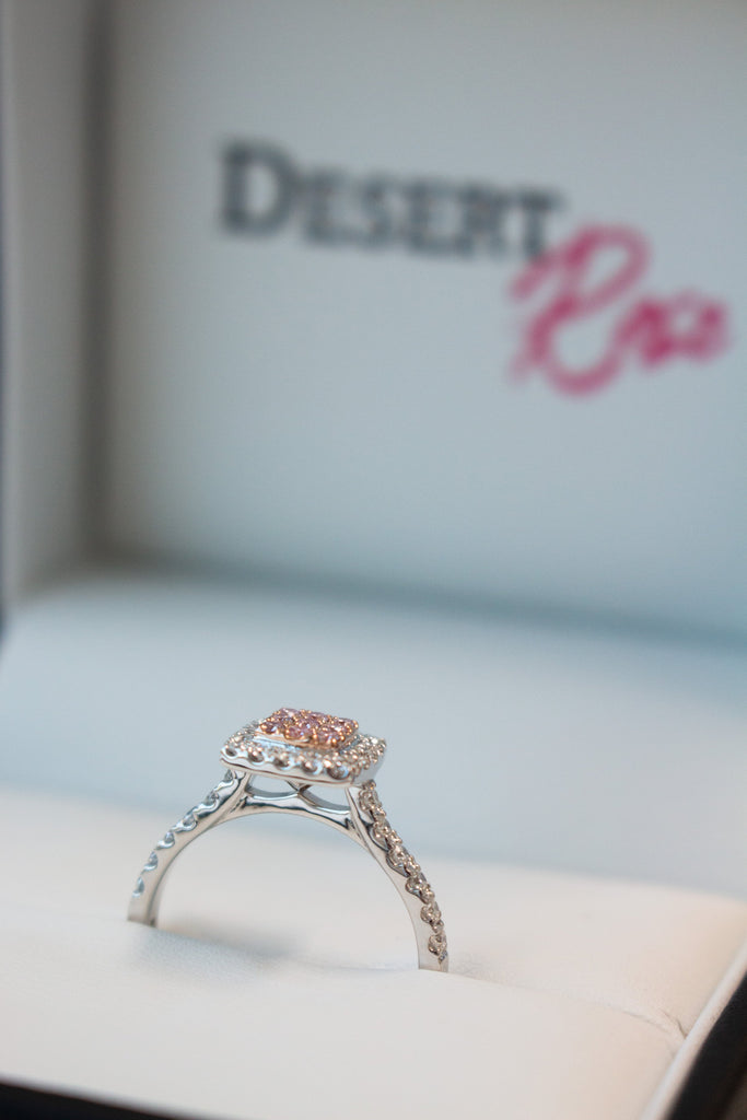 Desert Rose Ring with pink diamonds from the Argyle mine and White Diamonds EDJR046