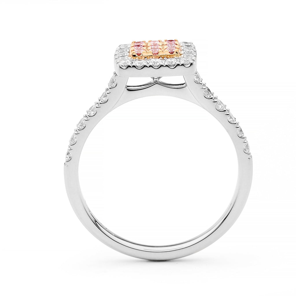 Desert Rose Ring with pink diamonds from the Argyle mine and White Diamonds EDJR046