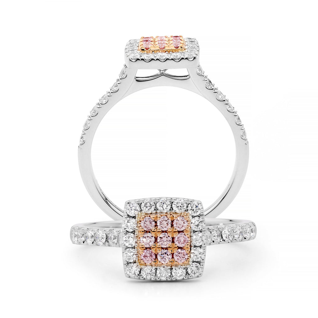 Desert Rose Ring with pink diamonds from the Argyle mine and White Diamonds EDJR046
