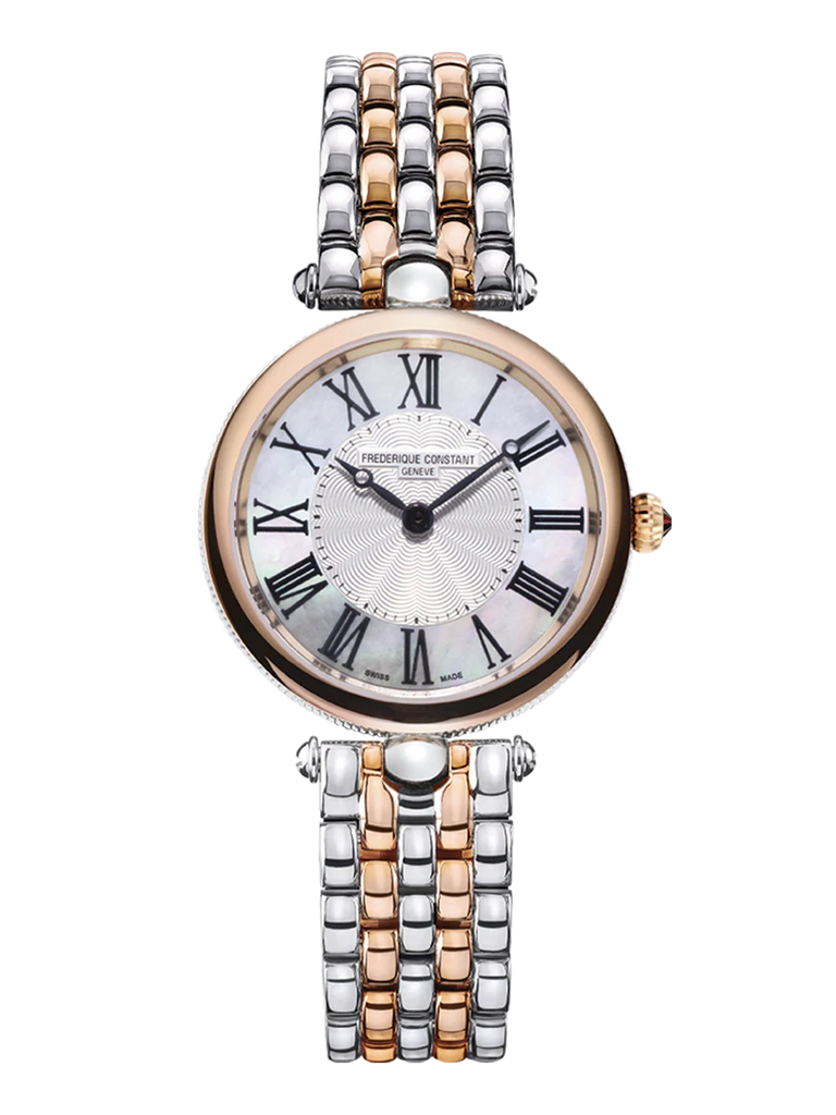 FREDERIQUE CONSTANT CLASSICS ART DECO ROUND LADIES QUARTZ WATCH 2 TONE RG
