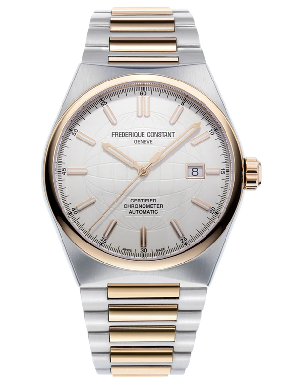 FREDERIQUE CONSTANT HIGHLIFE AUTOMATIC COSC RG PLATED 2 TONES SILVER DIAL
