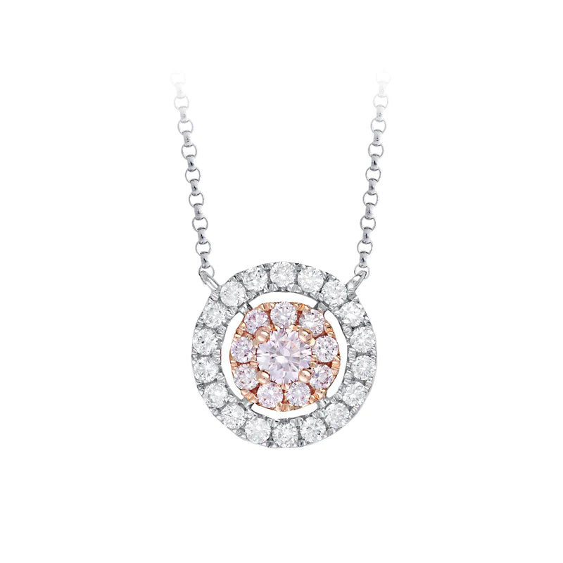 Kimberley Luannah Round Necklace set with Pink Argyle Pink and White Diamonds