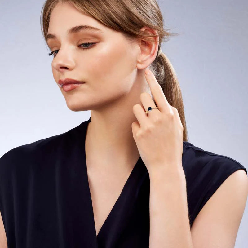Amelia Ring Natural Australian Parti Sapphire in 9k Yellow Gold