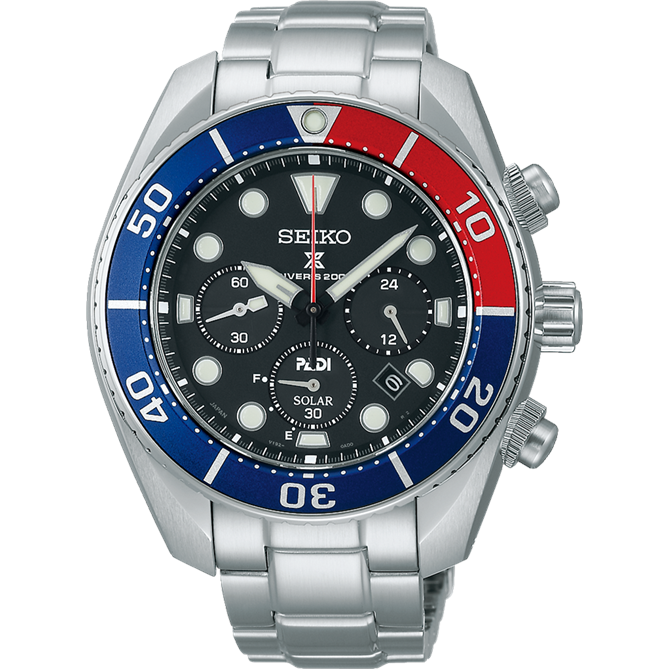 SEIKO Prospex P.A.D.I Solar Chronograph Divers Watch SSC795J