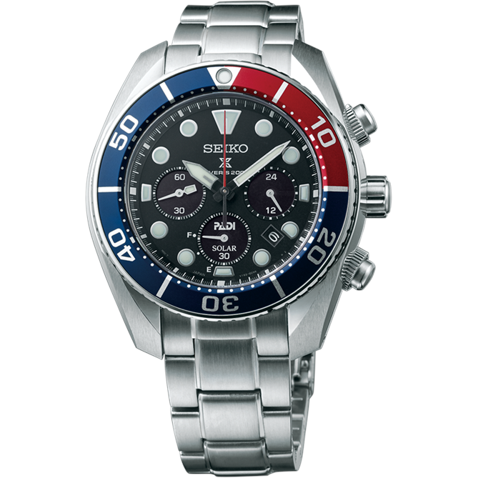 SEIKO Prospex P.A.D.I Solar Chronograph Divers Watch SSC795J