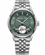 Load image into Gallery viewer, Raymond Weil Freelancer Calibre RW1212 Open Heart Green on Bracelet