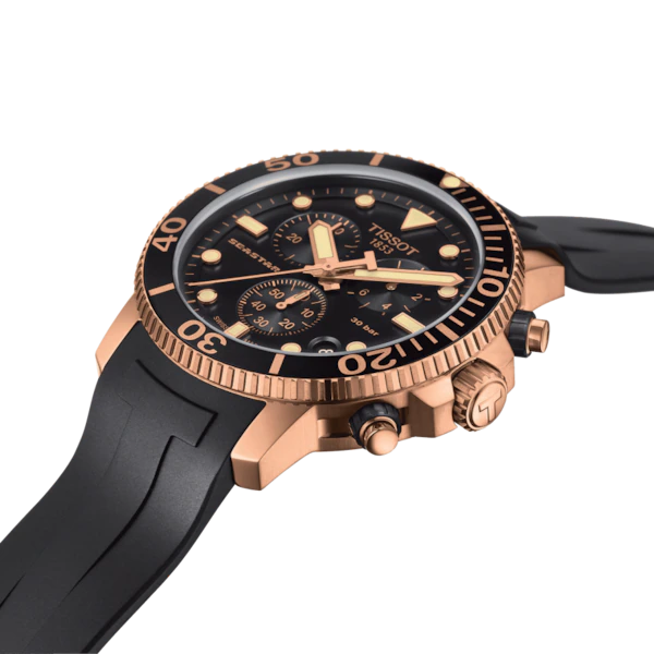 TISSOT SEASTAR 1000 CHRONOGRAPH QUARTZ BLACK ON RUBBER