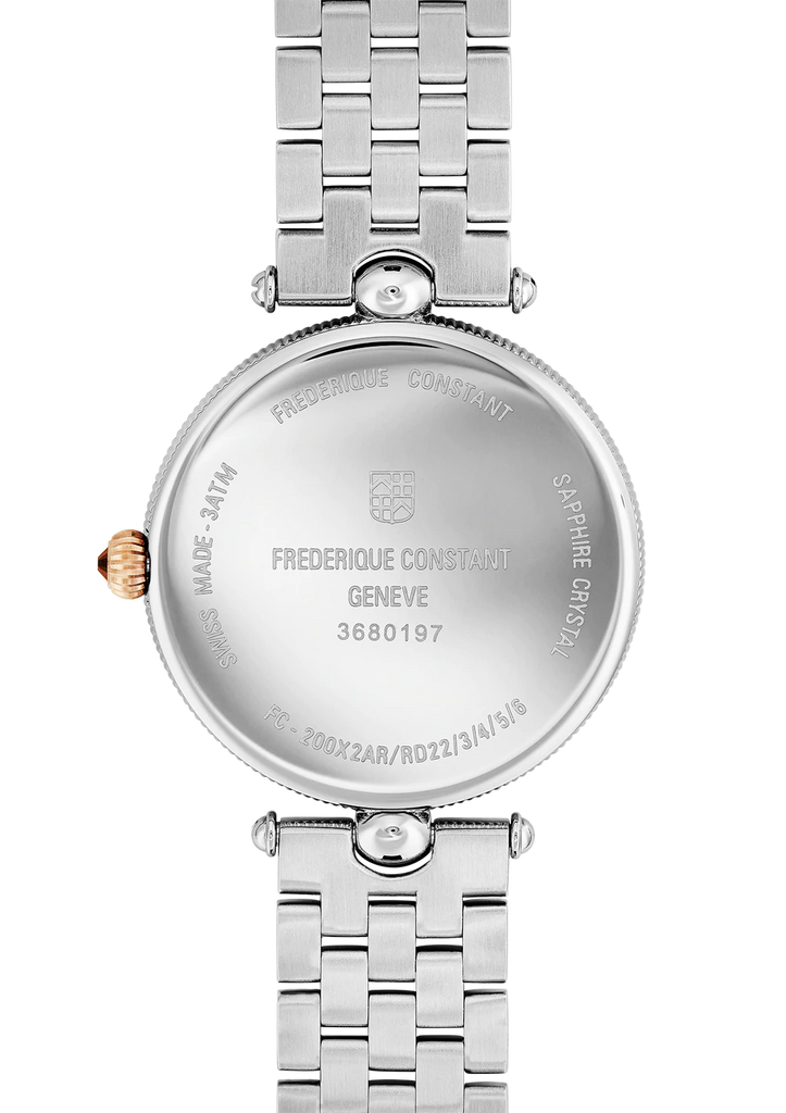FREDERIQUE CONSTANT CLASSICS ART DECO ROUND LADIES QUARTZ WATCH 2 TONE RG