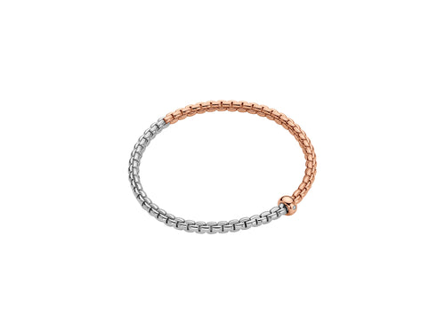 Flex'it bracelet with bicolourD (WHITE & ROSE GOLD) mesh IN EXTRA SMALL SIZE