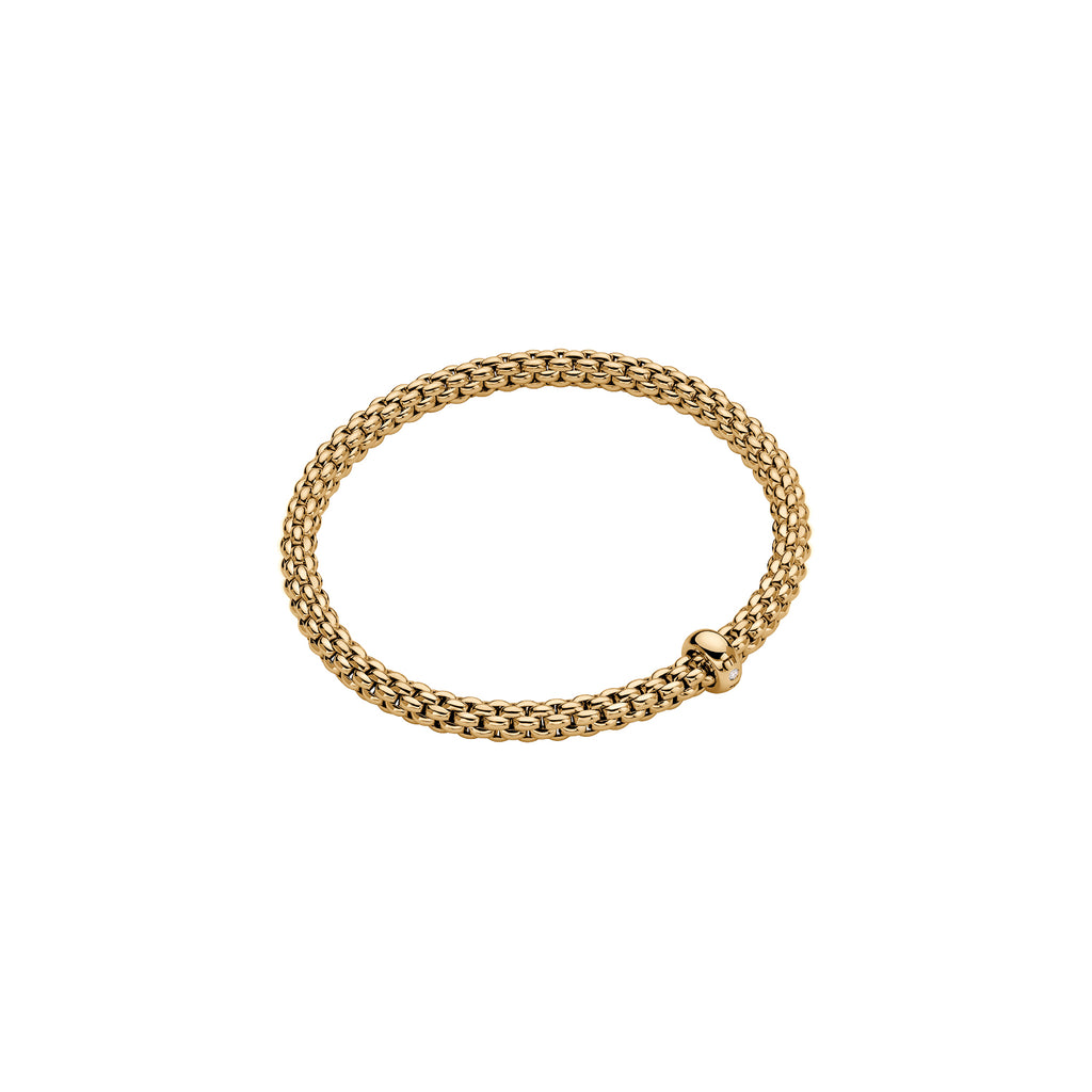 Fope Solo Yellow Gold Bracelet with gold rondel in small size