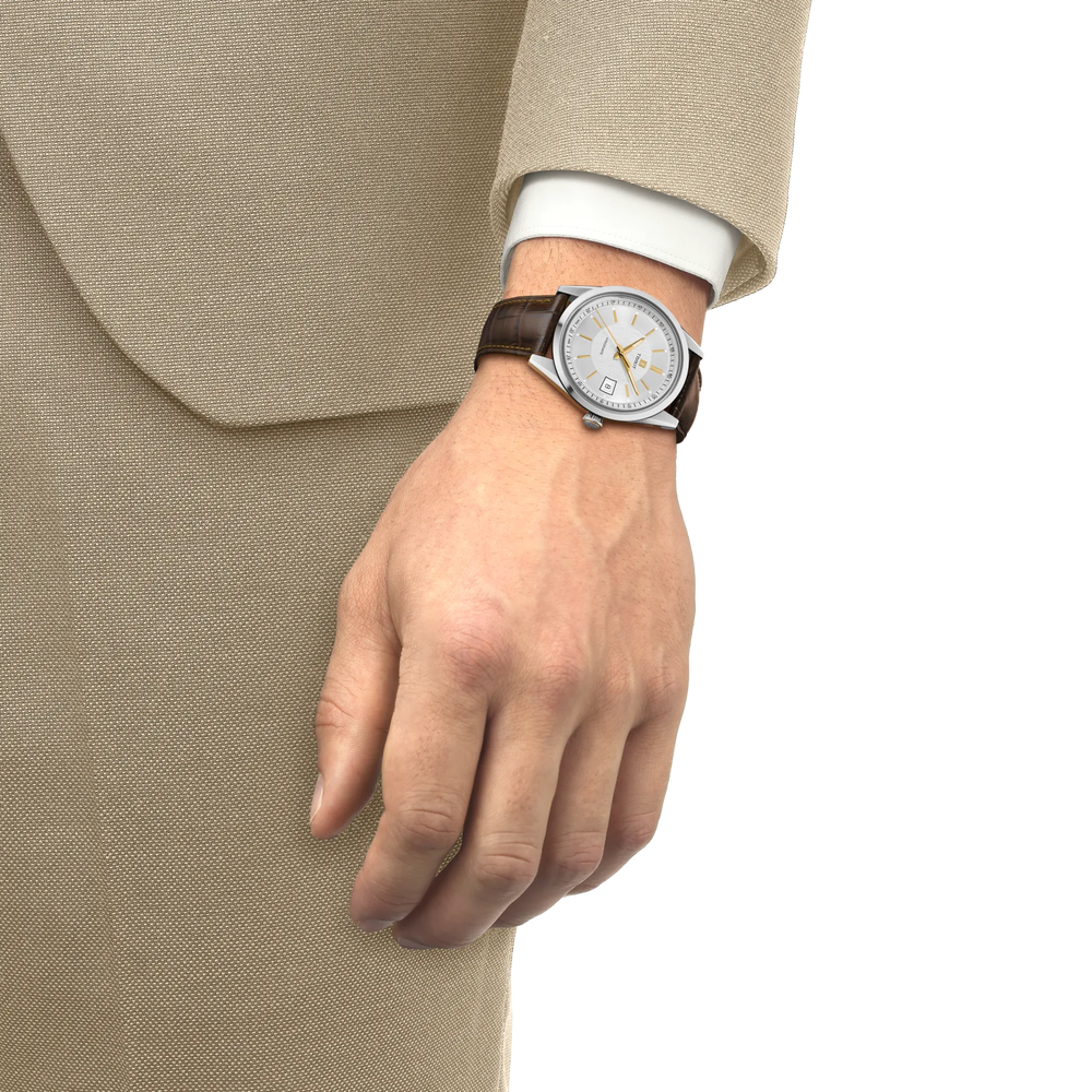 Tissot Visodate 39mm Automatic Silver on Leather