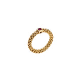 SOULS COLLECTION 18K Yellow GOLD FLEX'IT RING WITH A RUBY in medium size