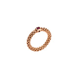 SOULS COLLECTION 18K ROSE GOLD FLEX'IT RING WITH A RUBY in small size