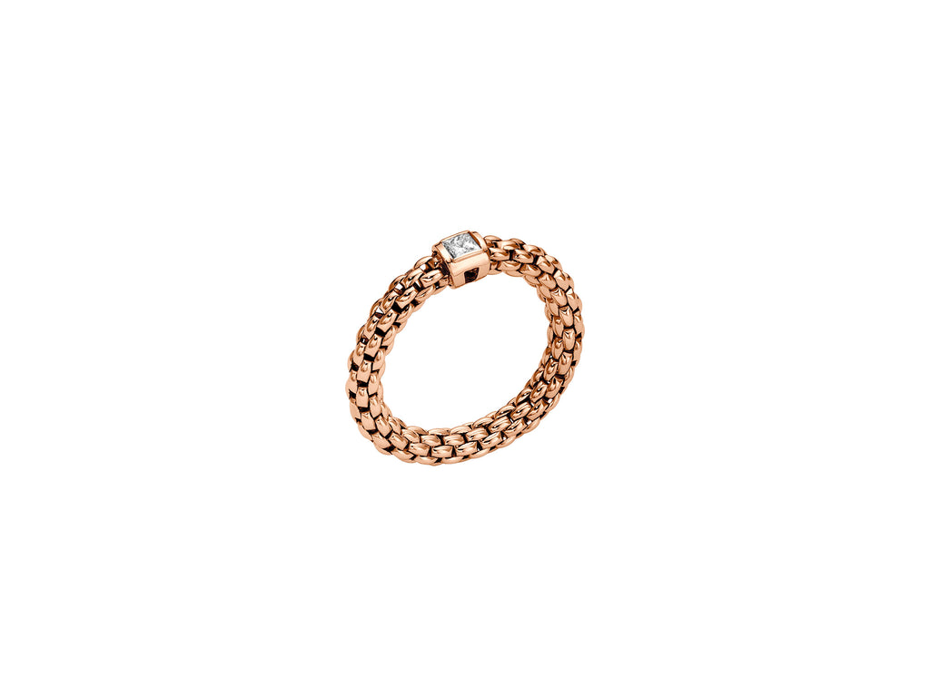 SOULS COLLECTION 18K ROSE GOLD FLEX'IT RING WITH A diamond in small size