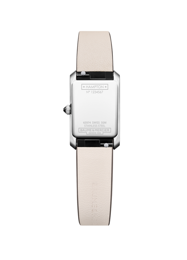 Baume & Mercier Hampton White Dial quartz on leather -10859 28mm x 17.75mm