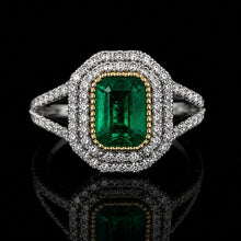 Load image into Gallery viewer, 18k white and yellow gold Natural Emerald Ring -2.13ct