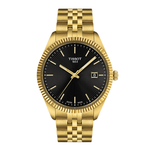 TISSOT BALLADE BLACK DIAL QUARTZ GOLD PVD 40mm